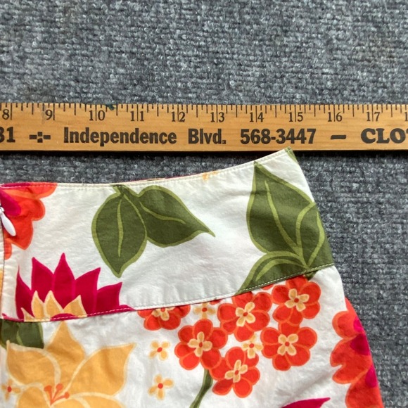 Casual Corner Annex Skirt Women 10 White Floral Preppy Business Office Spring - Picture 9 of 10
